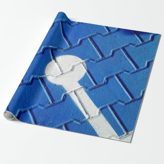 紫の舗道に車輪を付けた人 ラッピングペーパー (アンロールド)