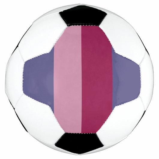 紫の色のストライプ サッカーボール (正面)