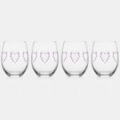 紫の色の蝶デザイン結婚ズ ステムなしワイングラス (裏面)