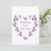 紫の色の蝶デザイン結婚ズ セーブザデート (スタンド正面)