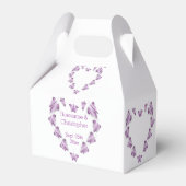 紫の色の蝶デザイン結婚ズ フェイバーボックス (正面サイド)