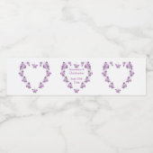 紫の色の蝶デザイン結婚ズ ペットボトルラベル (シングルラベル)