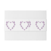 紫の色の蝶デザイン結婚ズ 招待状ベリーバンド (裏面例)