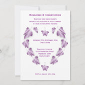 紫の色の蝶デザイン結婚ズ 招待状 (裏面)