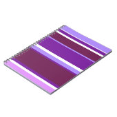 紫の色ストライプ色 ノートブック (左側)