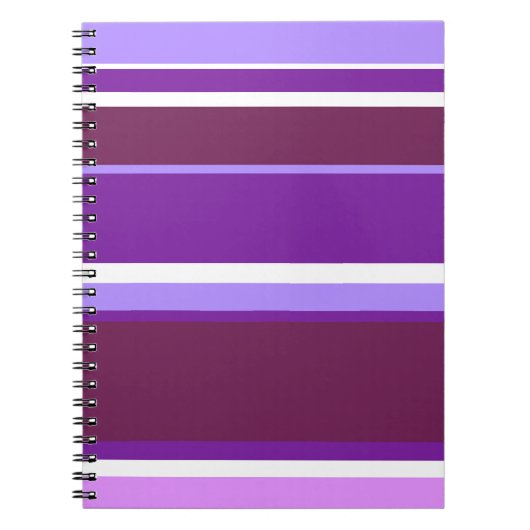 紫の色ストライプ色 ノートブック (正面)