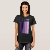 紫の色合いと黒のストライプカスタマイズ名 Tシャツ (正面フル)