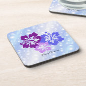 紫の色合いのクリスマスハイビスカス コースター (左側)