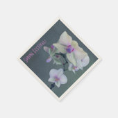 紫の色合いのラン スタンダードカクテルナプキン (角)