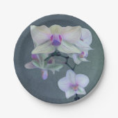 紫の色合いの蘭 ペーパープレート (正面)