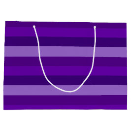 紫の色合いストライプ ラージペーパーバッグ