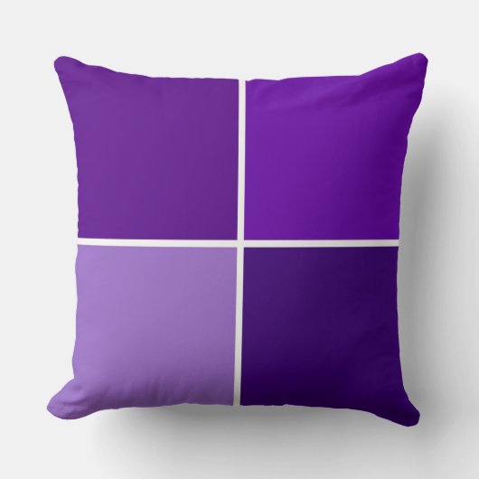 紫の色合い市松模様に クッション (正面)