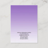 紫の色、女の子かわいらし顔イヤリングカード 名刺 (裏面)