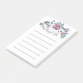 紫の芍薬の水彩花のやることリスト付箋 ポストイット (アングル)