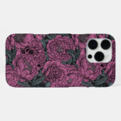 紫の芍薬の花 iPhoneケース (裏面横)