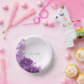 紫の花が咲き誇る ペーパーボウル (パーティー)