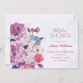 紫の花が咲く結婚前祝賀会 招待状 (正面)