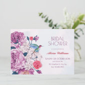 紫の花が咲く結婚前祝賀会 招待状 (スタンド正面)