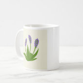 紫の花が描かれたホワイトのコーヒーマグ コーヒーマグカップ (正面左)