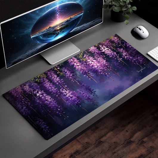 紫の花つるは紫紫のフローラ デスクマット