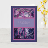 紫の花で姉妹を亡くしたことに対する共感カード カード (黄色い花)