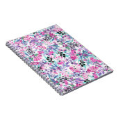 紫の花とベリー、ブルーのシームレスな模様 ノートブック (右側)