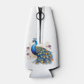 紫の花と孔雀 ボトルクーラー (裏面)
