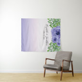 紫の花と緑の装飾 | ウェディングフォトプロップ タペストリー (インサイチュ(横))