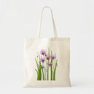 紫の花と虫のトートバッグ トートバッグ