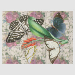 紫の花と蝶と音楽のデコページ 薄葉紙