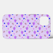 紫の花と青いハート Case-Mate iPhoneケース (裏面 (横))