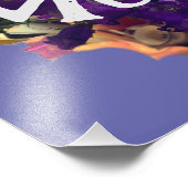 紫の花と鳥 フォトプリント            (角)