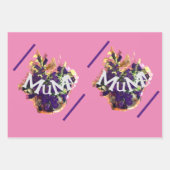 紫の花と鳥 ラッピングペーパーシート (正面2)