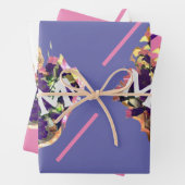 紫の花と鳥 ラッピングペーパーシート (インサイチュ)