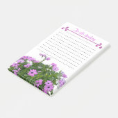 紫の花のやることリスト ポストイット (アングル)