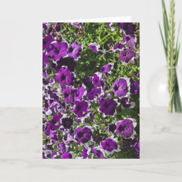 紫の花のイラストが描かれたブランクグリーティングカード カード