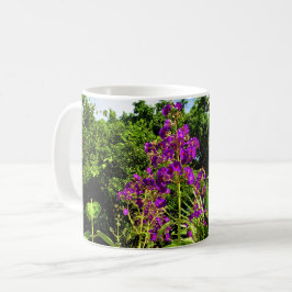 紫の花のコーヒーマグ コーヒーマグカップ