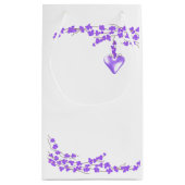 紫の花のハートアクセント スモールペーパーバッグ (裏面)