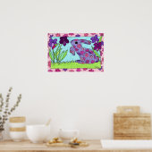 紫の花のバニー ポスター (キッチン)