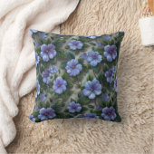 紫の花のフラワーパターンピロー ホーム クッション (ブランケット)