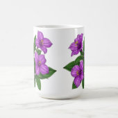 紫の花のブーケ コーヒーマグカップ (中央)