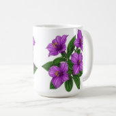 紫の花のブーケ コーヒーマグカップ (正面右)