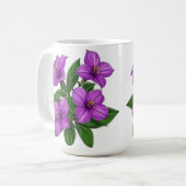 紫の花のブーケ コーヒーマグカップ (正面左)