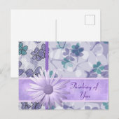 紫の花のプリント考えのカード ポストカード (正面/裏面)