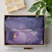 紫の花の上の青い蝶 薄葉紙 (ギフト)