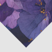 紫の花の上の青い蝶 薄葉紙 (詳細)