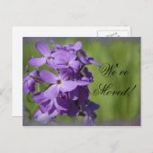 紫の花の住所の変更 案内ポストカード (正面/裏面)