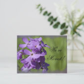 紫の花の住所の変更 案内ポストカード (スタンド正面)