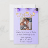 紫の花の写真 結婚記念日 カード 妻へ (正面)