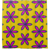 紫の花の区画 シャワーカーテン (正面)